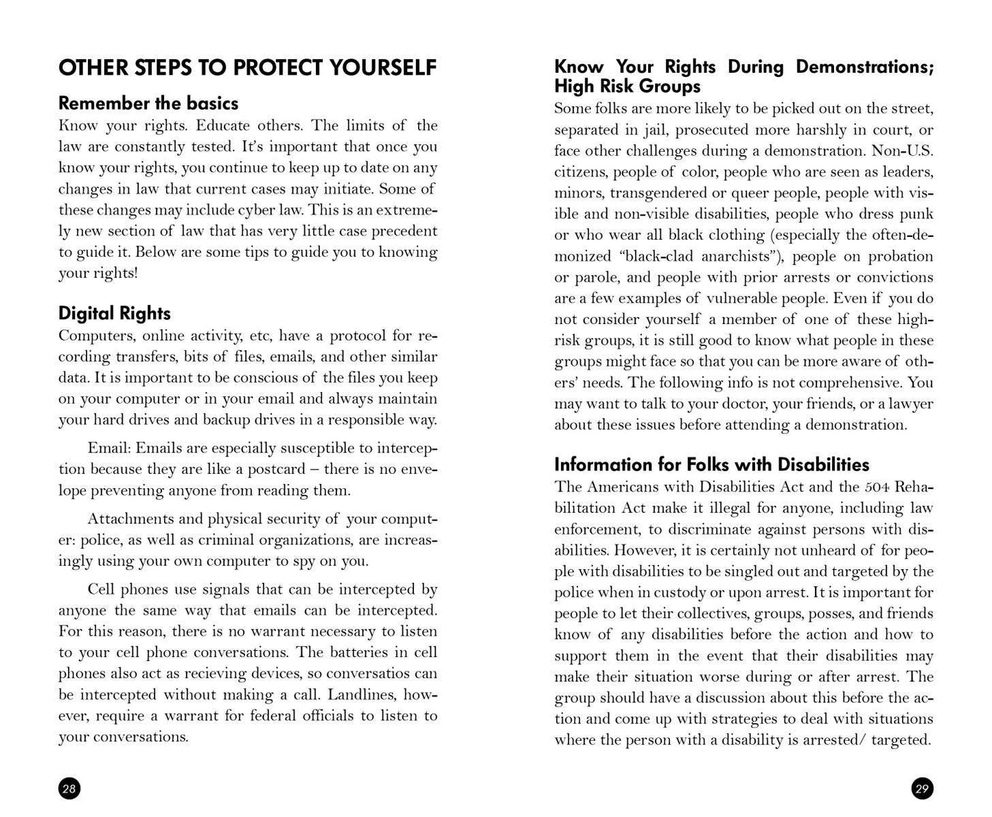 Microcosm Publishing & Distribution - Know Your Rights: Protect Yourself and Your Community (Zine)