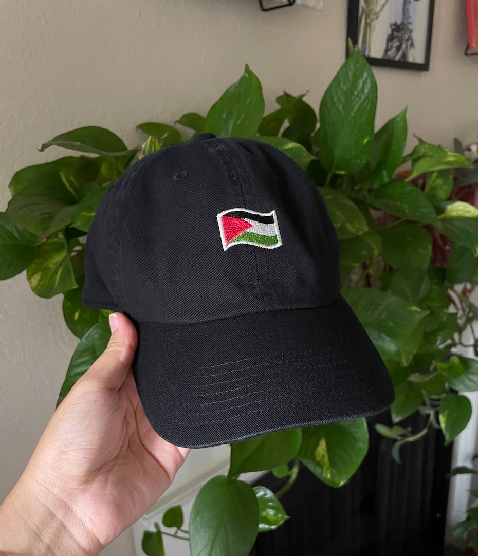 Palestinian Flag Embroidered Cotton Cap Unisex