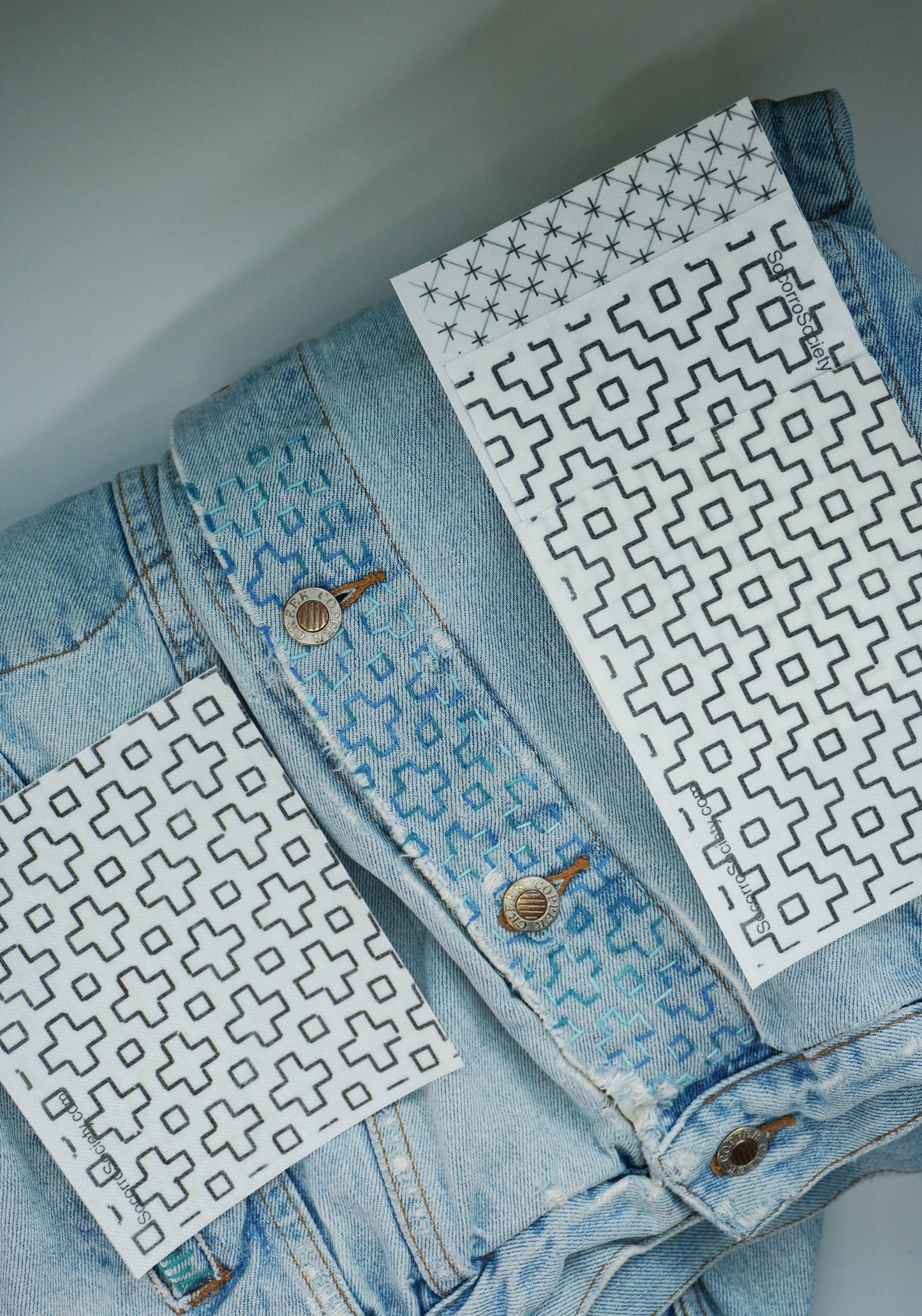 Sashiko Inspired Mending Stick and Stitch Patterns- Vol 2