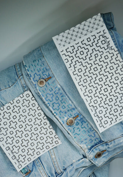 Sashiko Inspired Mending Stick and Stitch Patterns- Vol 2