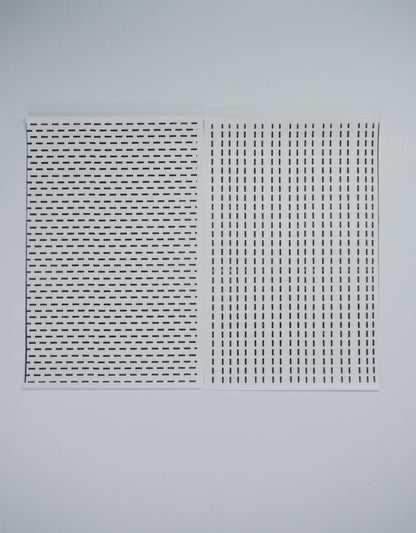 Visible Mending Lined Half Sheet Stick and Stitch Patterns