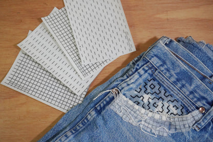 Visible Mending Stick and Stitch Patterns- Starter Pack